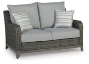Elite Park Outdoor Loveseat, Lounge Chairs and Cocktail Table -  Ashley Furniture Outdoor Table Set  Fresh Start Furniture