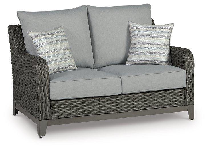 Elite Park Outdoor Loveseat, Lounge Chairs and Cocktail Table -  Ashley Furniture Outdoor Table Set  Fresh Start Furniture