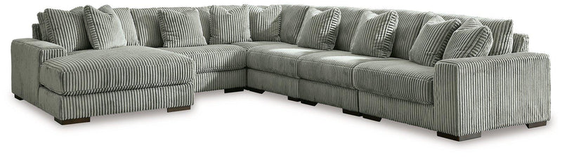 Lindyn Sectional with Chaise Ashley Furniture Sectional Fog / 6-Piece / Left-Arm Facing Fresh Start Furniture