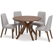 Lyncott Dining Room Set Ashley Furniture Dining Room Set 5-Piece: Round Dining Table/4-Dining Chair / Gray/ Fresh Start Furniture