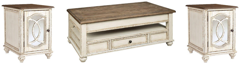 Realyn Occasional Table Set Ashley Furniture Table Set Cocktail Table Lift/2-End Table Chair Side / Optio Fresh Start Furniture