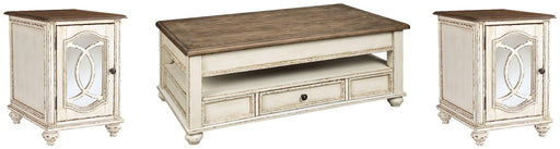 Realyn Occasional Table Set Ashley Furniture Table Set Cocktail Table Lift/2-End Table Chair Side / Optio Fresh Start Furniture