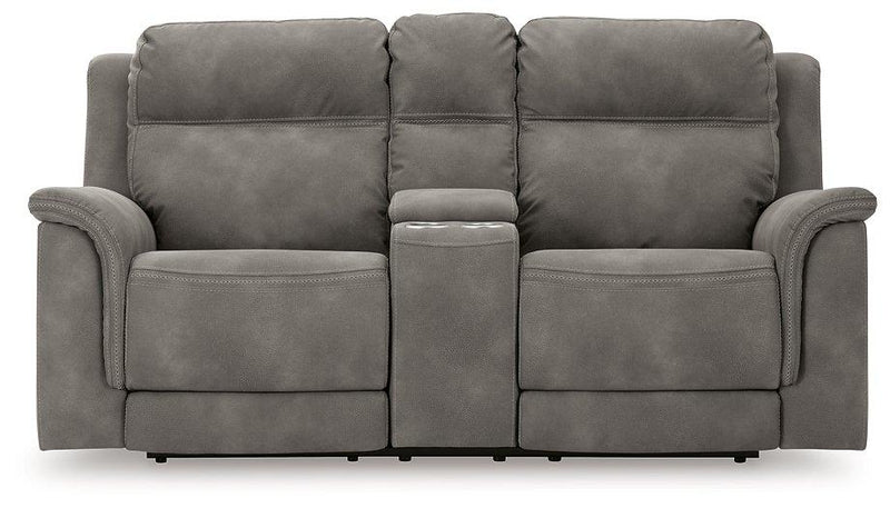 Next-Gen DuraPella Power Reclining Loveseat with Console Ashley Furniture Loveseat Slate Fresh Start Furniture