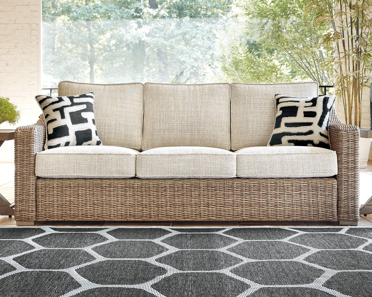 Beachcroft Outdoor Sofa, Lounge Chairs and Fire Pit -  Ashley Furniture Outdoor Dining Set