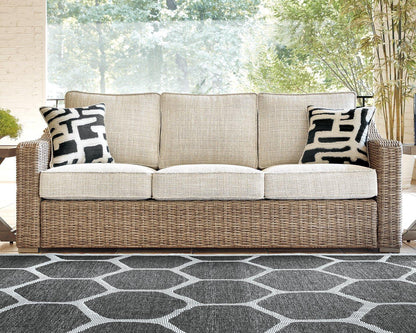 Beachcroft Outdoor Sofa, Lounge Chairs and Fire Pit -  Ashley Furniture Outdoor Dining Set
