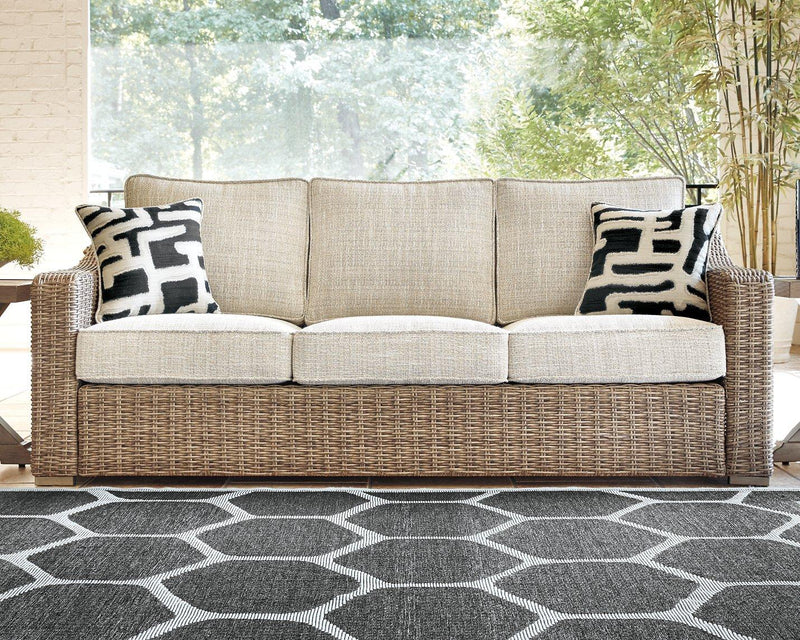Beachcroft Outdoor Sofa, Lounge Chairs and Fire Pit -  Ashley Furniture Outdoor Dining Set