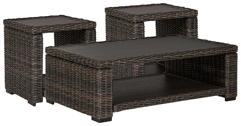 Grasson Lane Outdoor Occasional Table Set Ashley Furniture Outdoor Table Set Default Title Fresh Start Furniture