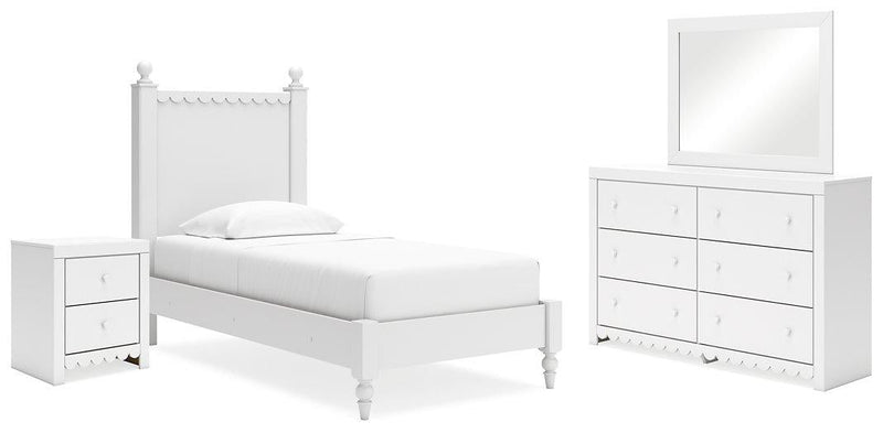 Mollviney Bedroom Set Ashley Furniture Youth Bedroom Set 6-Piece: Bed (Headboard,Footboard,Rails)/Dresser & Fresh Start Furniture