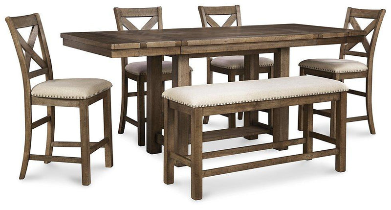 Moriville Counter Height Dining Set Ashley Furniture Dining Room Set Counter Height Table/Bench/4-Barstool Fresh Start Furniture
