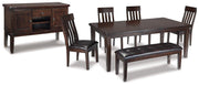 Haddigan Dining Set Ashley Furniture Dining Room Set Server/Dining Table/Bench/4-Dining Chair Fresh Start Furniture