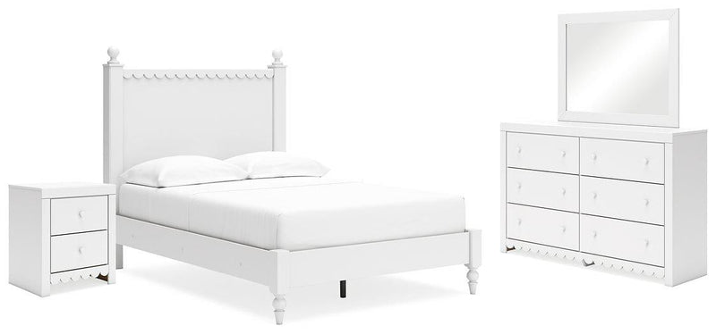 Mollviney Bedroom Set Ashley Furniture Youth Bedroom Set 6-Piece: Bed (Headboard,Footboard,Rails)/Dresser & Fresh Start Furniture