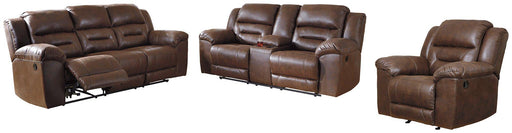 Stoneland Living Room Set Ashley Furniture Living Room Set Sofa/Loveseat/Recliner / Chocolate / Option 1 Fresh Start Furniture