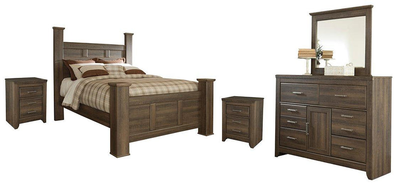 Juararo Bedroom Set Ashley Furniture Bedroom Set Poster Bed / 7-Piece: Dresser & Mirror/Bed (Headbo Fresh Start Furniture