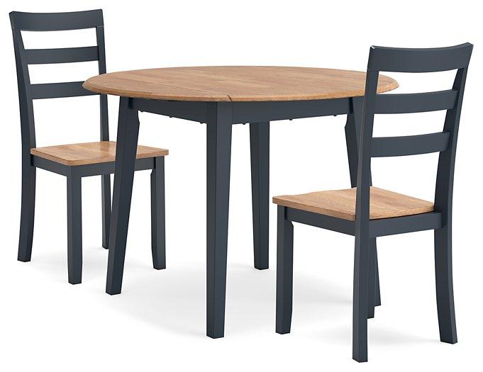 Gesthaven Dining Set Ashley Furniture Dining Room Set Natural/Blue / 3-Piece: Dining Table/2-Dining Chai Fresh Start Furniture