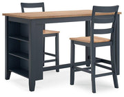 Gesthaven Dining Set Ashley Furniture Dining Room Set Natural/Blue / 3-Piece: Counter Height Table/2-Bar Fresh Start Furniture