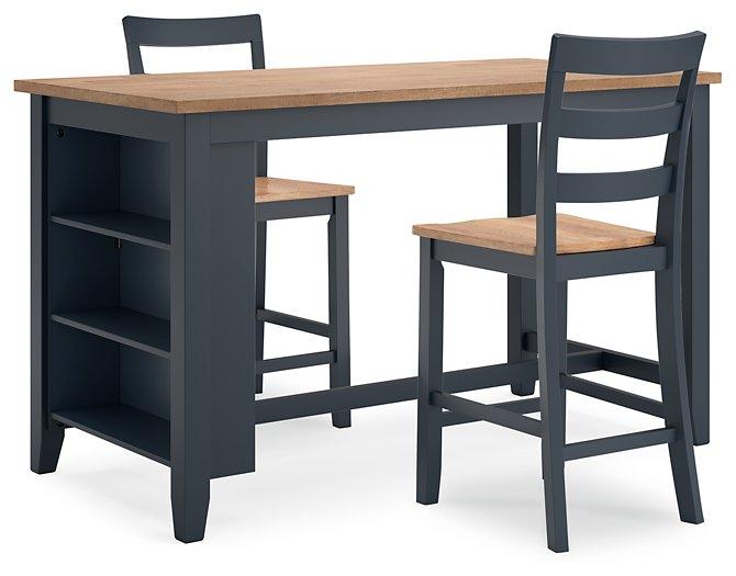Gesthaven Dining Set Ashley Furniture Dining Room Set Natural/Blue / 3-Piece: Counter Height Table/2-Bar Fresh Start Furniture