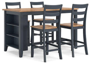 Gesthaven Dining Set Ashley Furniture Dining Room Set Natural/Blue / 5-Piece: Counter Height Table/4-Bar Fresh Start Furniture