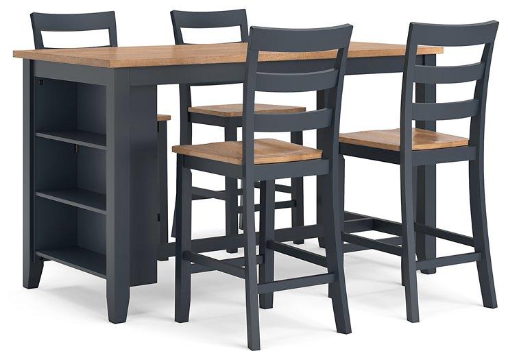 Gesthaven Dining Set Ashley Furniture Dining Room Set Natural/Blue / 5-Piece: Counter Height Table/4-Bar Fresh Start Furniture