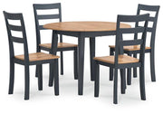 Gesthaven Dining Set Ashley Furniture Dining Room Set Natural/Blue / 5-Piece: Dining Table/4-Dining Chai Fresh Start Furniture