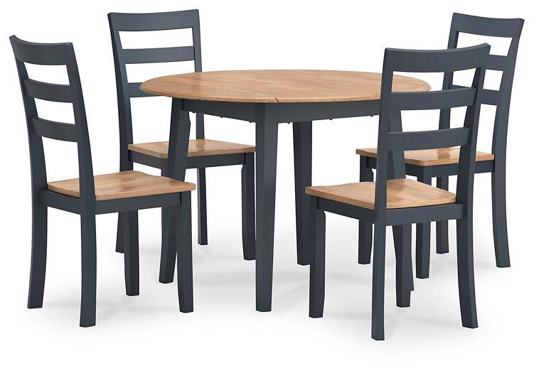 Gesthaven Dining Set Ashley Furniture Dining Room Set Natural/Blue / 5-Piece: Dining Table/4-Dining Chai Fresh Start Furniture