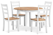 Gesthaven Dining Set Ashley Furniture Dining Room Set Natural/White / 5-Piece: Dining Table/4-Dining Cha Fresh Start Furniture