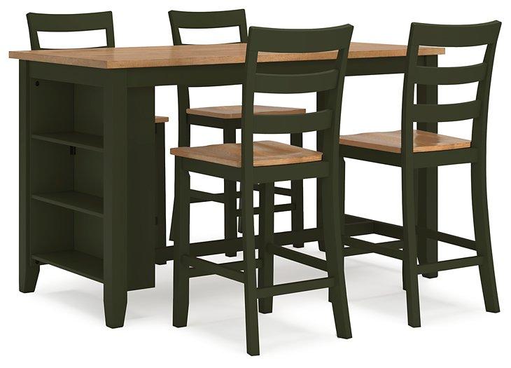 Gesthaven Dining Set Ashley Furniture Dining Room Set Natural/Green / 5-Piece: Counter Height Table/4-Ba Fresh Start Furniture