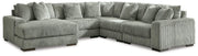 Lindyn Sectional with Chaise Ashley Furniture Sectional Fog / 5-Piece / Left-Arm Facing Fresh Start Furniture
