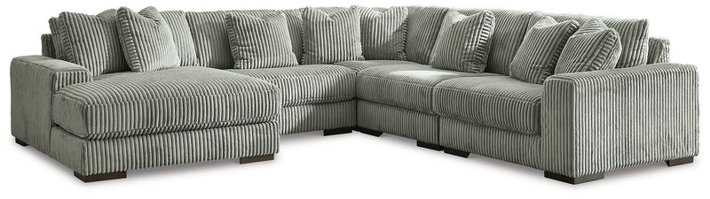 Lindyn Sectional with Chaise Ashley Furniture Sectional Fog / 5-Piece / Left-Arm Facing Fresh Start Furniture