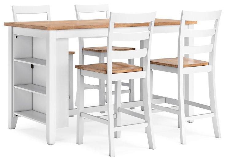 Gesthaven Dining Set Ashley Furniture Dining Room Set Natural/White / 5-Piece: Counter Height Table/4-Ba Fresh Start Furniture