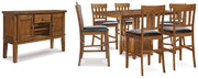 Ralene Counter Height Dining Set Ashley Furniture Barstool Set 8-Piece: Server/Counter Height Table/6-Barstool Fresh Start Furniture