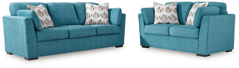 Keerwick Living Room Set Ashley Furniture Living Room Set 2-Piece: Sofa/Loveseat / Teal Fresh Start Furniture