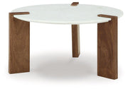 Isanti Occasional Table Set Ashley Furniture Table Set Cocktail Table/End Table / White/Brown Fresh Start Furniture