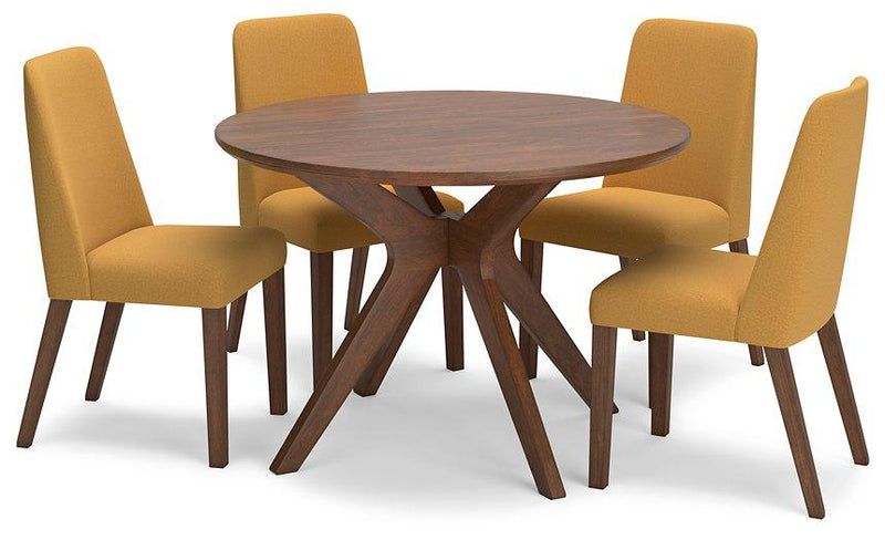 Lyncott Dining Room Set Ashley Furniture Dining Room Set 5-Piece: Round Dining Table/4-Dining Chair / Musta Fresh Start Furniture