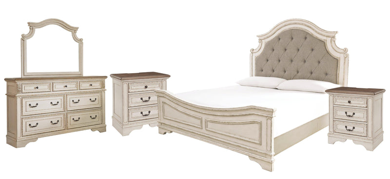 Realyn Bedroom Set Ashley Furniture Bedroom Set Upholstered Bed / 7-Piece: Dresser & Mirror/Bed (H Fresh Start Furniture