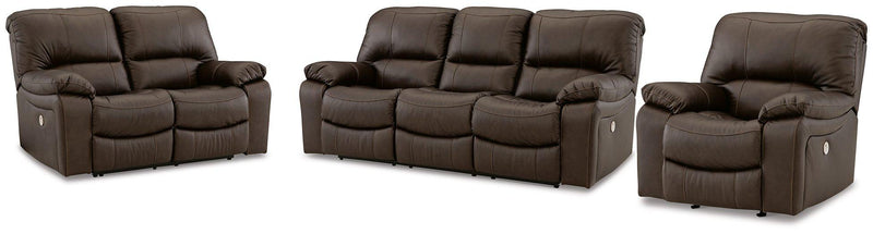 Leesworth Living Room Set Ashley Furniture Living Room Set 3-Piece: Sofa/Loveseat/Recliner / Dark Brown Fresh Start Furniture