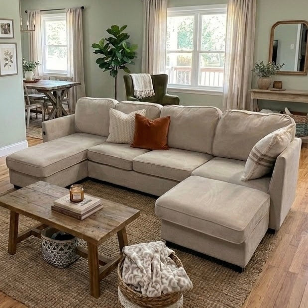 Living Spaces U-Shaped 3-Piece Sectional