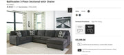 Ballinasloe 3-Piece Sectional with Chaise -  Ashley Sectional  Fresh Start Furniture