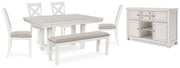 Robbinsdale Dining Package Ashley Furniture Casual Seating Set 7-Piece: Server/Dining Table/Bench/4-Dining Chair Fresh Start Furniture