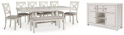 Robbinsdale Dining Package Ashley Furniture Casual Seating Set 9-Piece: Server/Dining Table/Bench/6-Dining Chair Fresh Start Furniture