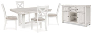 Robbinsdale Dining Package Ashley Furniture Casual Seating Set 6-Piece: Server/Dining Table/4-Dining Chair Fresh Start Furniture
