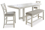 Robbinsdale Dining Package Ashley Furniture Casual Seating Set 4-Piece: Counter Height Table/Bench/2-Barstool Fresh Start Furniture