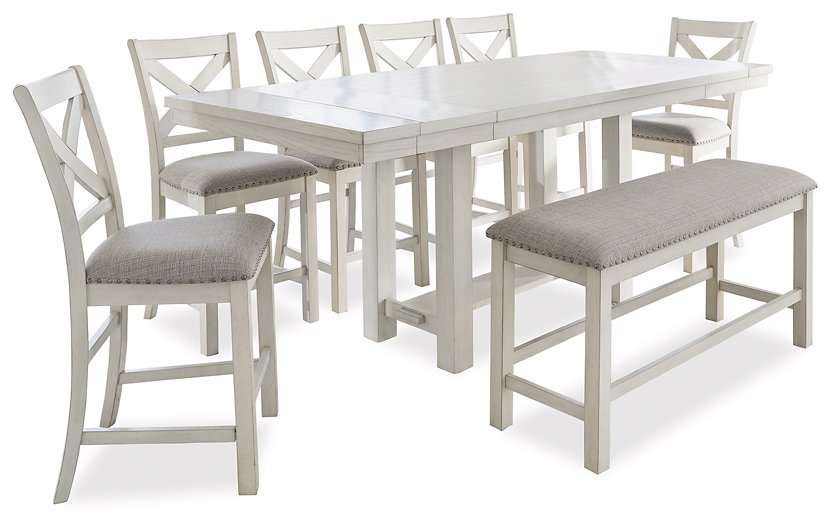 Robbinsdale Dining Package Ashley Furniture Casual Seating Set 8-Piece: Counter Height Table/Bench/6-Barstool Fresh Start Furniture