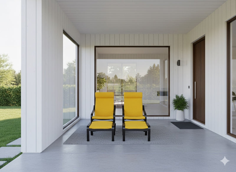 IKEA POÄNG Armchair and Ottoman