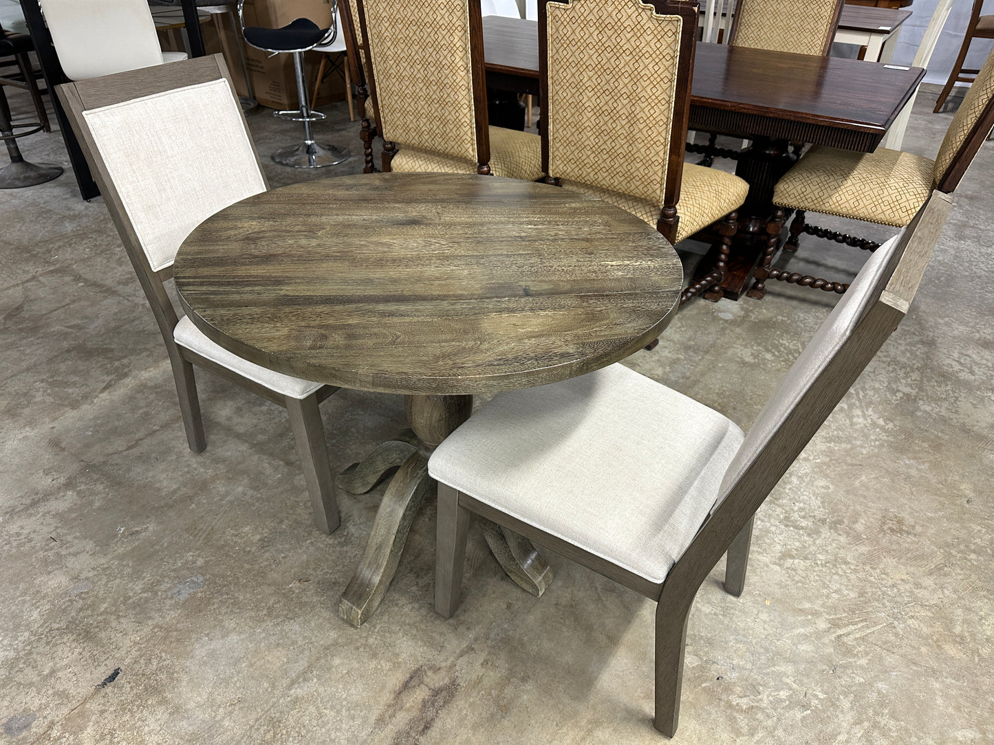 Udorich & Linon Dining Table and Upholstered Chairs