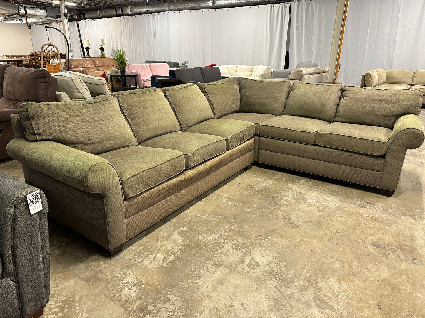 Ethan Allen Sleeper Corner Sectional Sofa