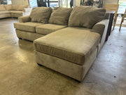 Alessandro II Taupe Chenille Sofa With Reversible Chaise -  Living Spaces Sofa  Fresh Start Furniture