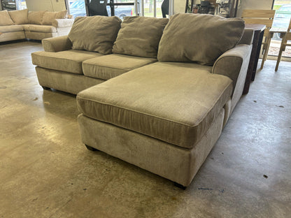 Alessandro II Taupe Chenille Sofa With Reversible Chaise