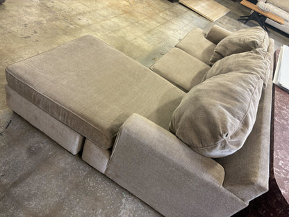 Alessandro II Taupe Chenille Sofa With Reversible Chaise