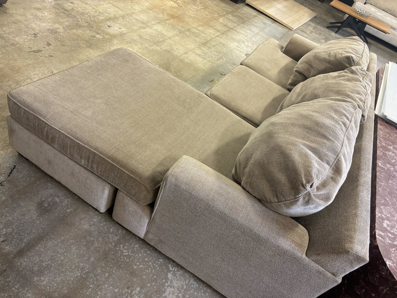 Alessandro II Taupe Chenille Sofa With Reversible Chaise -  Living Spaces Sofa  Fresh Start Furniture
