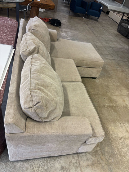 Alessandro II Taupe Chenille Sofa With Reversible Chaise